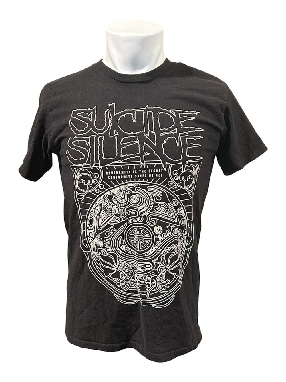 Tultex Black Short Sleeve Tee with White Band Graphic